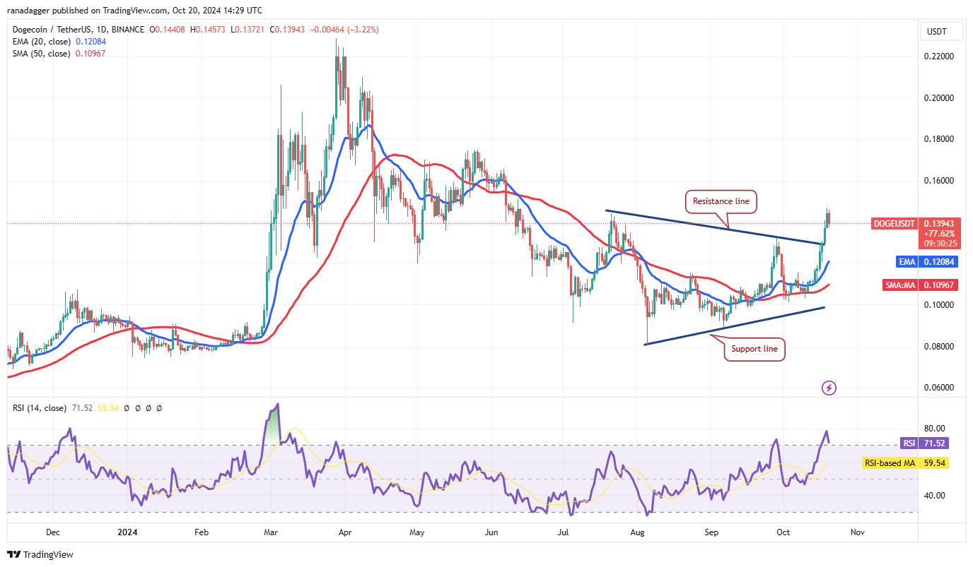 نمودار روزانه DOGE/USDT. منبع: TradingView