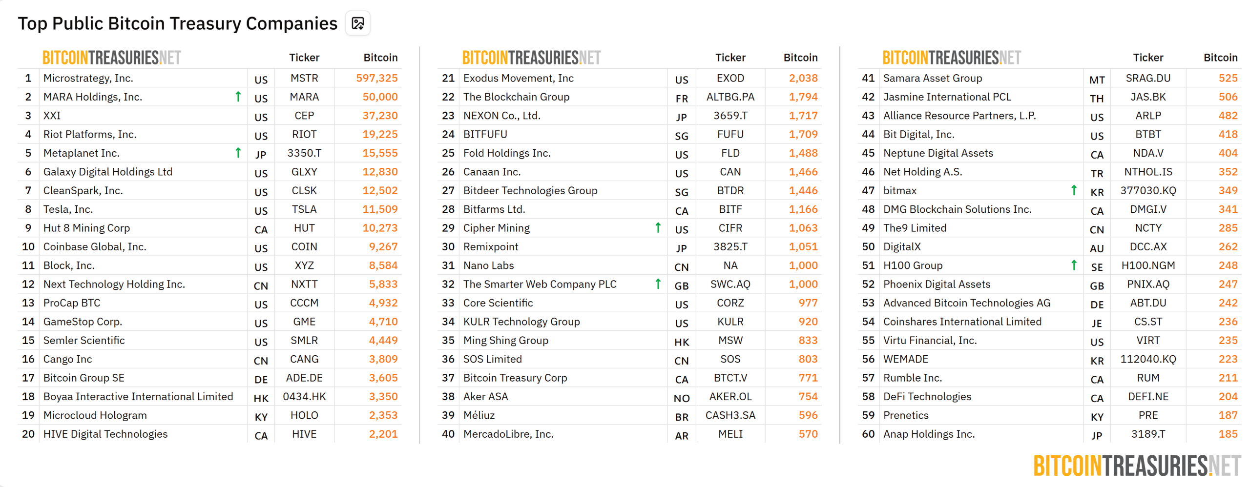 منبع: BitcoinTreasuries.NET