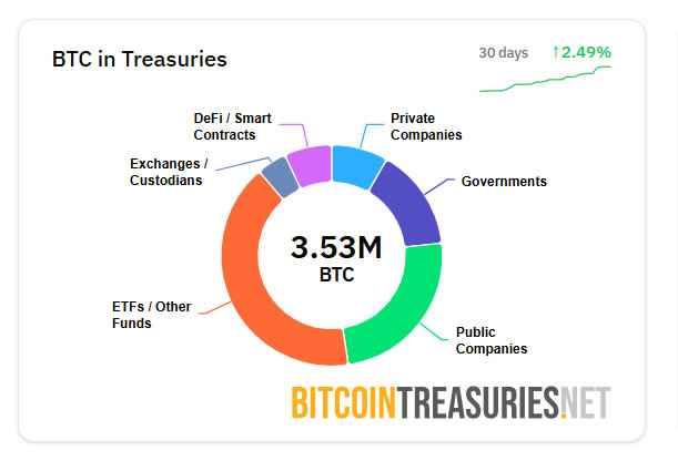 منبع: BitcoinTreasuries.NET