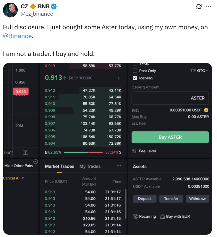منبع: Changpeng Zhao