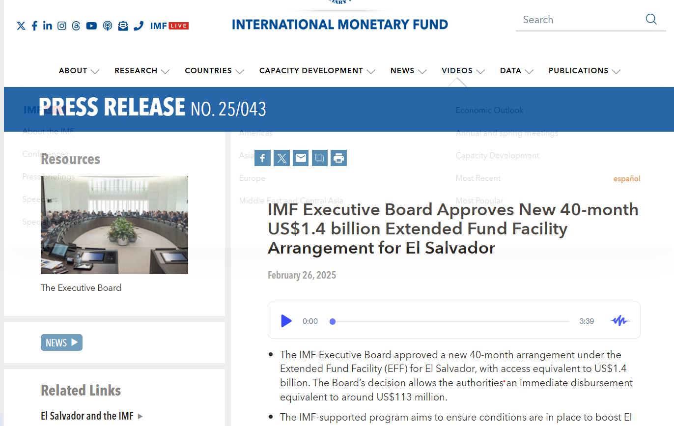 هیئت اجرایی صندوق بین‌المللی پول تسهیلات ۴۰ ماهه را تصویب کرد – منبع: IMF