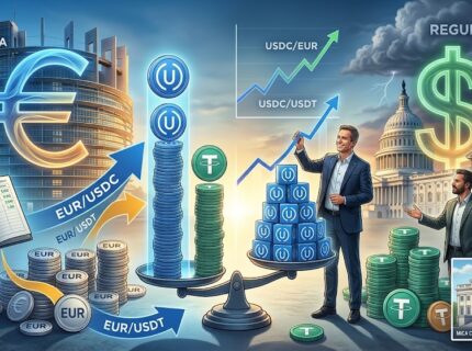 USDC در معاملات استیبل‌ کوین‌های مبتنی بر یورو از USDT پیشی گرفت؛ قوانین اتحادیه اروپا بازار را دگرگون می‌کند