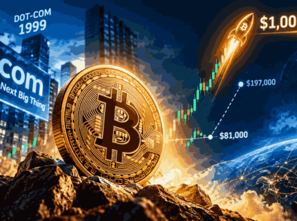 بیت کوین یک میلیون دلاری میشود؟ پیشبینی جنجالی از تکرار انفجار داتکام!
